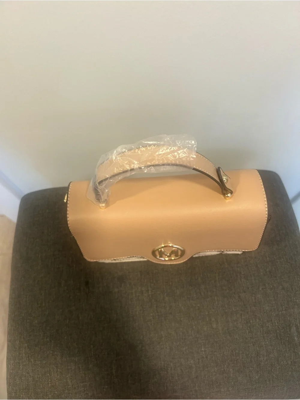 Purse Tan & Cream Top-Handle Satchel - Picture 2 of 9